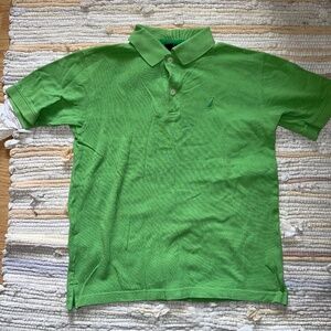 Boys Nautica Green Short Sleeve Polo Shirt Size XL 12-14